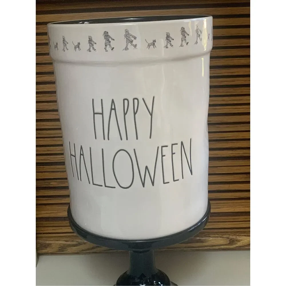 Rae Dunn - Happy Halloween - Crock - Utensil Holder - Mummy -